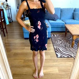 FREE PEOPLE BLACK FLORAL DRESS